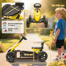 AIYAPLAY Pedal Go-Kart for Kids with Silent EVA Wheels, Metal Frame