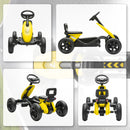 AIYAPLAY Pedal Go-Kart for Kids with Silent EVA Wheels, Metal Frame