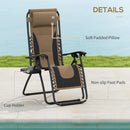 Outsunny 2 Pcs Zero Gravity Lounger Folding Recliner Chair W/ Cup Holder