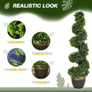 HOMCOM Set of 2 Decorative Artificial Plants with Lavender and Pot, 115cm