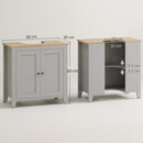 kleankin Bathroom Pedestal Under Sink Cabinet with Adjustable Shelf, Grey