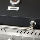 Outsunny 3+1 Burner Propane Gas Barbecue Grill with Thermometer, Bottle Opener