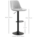 HOMCOM Bar Stools Set Of 2 Adjustable Swivel Bar Chairs With Backrest