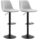 HOMCOM Bar Stools Set Of 2 Adjustable Swivel Bar Chairs With Backrest