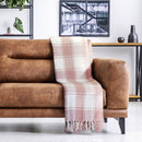 Frisco - Recycled Cotton Throw in Blush Pink (90" x 100")