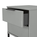 Fluted 2 Drawer Bedside in Dusk Grey - Ready Assembled