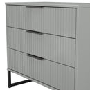 Fluted 3 Drawer Chest in Dusk Grey - Ready Assembled