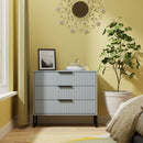 Fluted 3 Drawer Chest in Denim Blue - Ready Assembled