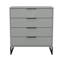 Fluted 4 Drawer Chest in Dusk Grey - Ready Assembled