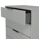 Fluted 4 Drawer Chest in Dusk Grey - Ready Assembled