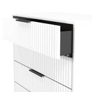 Fluted 4 Drawer Chest in White Matt - Ready Assembled