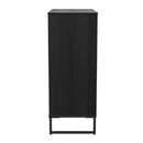 Fluted 5 Drawer Chest in Black Ash - Ready Assembled