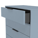 Fluted 5 Drawer Chest in Denim Blue - Ready Assembled