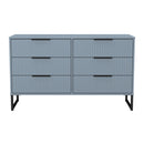 Fluted 6 Drawer Midi Chest in Denim Blue - Ready Assembled