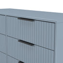 Fluted 6 Drawer Midi Chest in Denim Blue - Ready Assembled