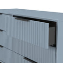 Fluted 6 Drawer Midi Chest in Denim Blue - Ready Assembled