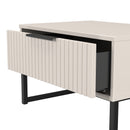 Fluted 1 Drawer Wide Side Table in Kashmir Matt - Ready Assembled