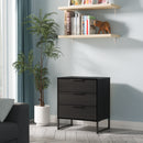 Fluted 3 Drawer Chest in Black Ash - Ready Assembled