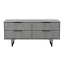 Fluted 4 Drawer Bedbox in Dusk Grey - Ready Assembled