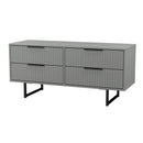 Fluted 4 Drawer Bedbox in Dusk Grey - Ready Assembled