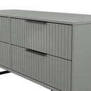 Fluted 4 Drawer Bedbox in Dusk Grey - Ready Assembled