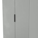 Fluted 2 Drawer Double Wardrobe in Dusk Grey - Ready Assembled