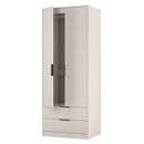 Fluted 2 Drawer Double Wardrobe in Kashmir Matt - Ready Assembled
