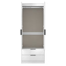 Fluted 2 Drawer Double Wardrobe in White Matt - Ready Assembled