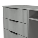Fluted 3 Drawer TV Unit in Dusk Grey - Ready Assembled