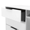 Fluted 3 Drawer TV Unit in White Matt - Ready Assembled