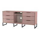 Fluted 6 Drawer Sideboard in Kobe Pink - Ready Assembled