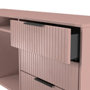 Fluted 6 Drawer Sideboard in Kobe Pink - Ready Assembled