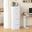 HOMCOM 4 Drawer File Cabinet Locking Filing Cabinet, Wood Effect