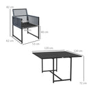Outsunny 5 Pieces Patio Dining Set With Foldable Back, Light Grey