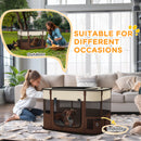PawHut Portable Dog Pen For Puppies, Rabbits, Kittens, Guinea Pigs - Brown