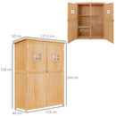 Outsunny wooden Tool Shed - Natural