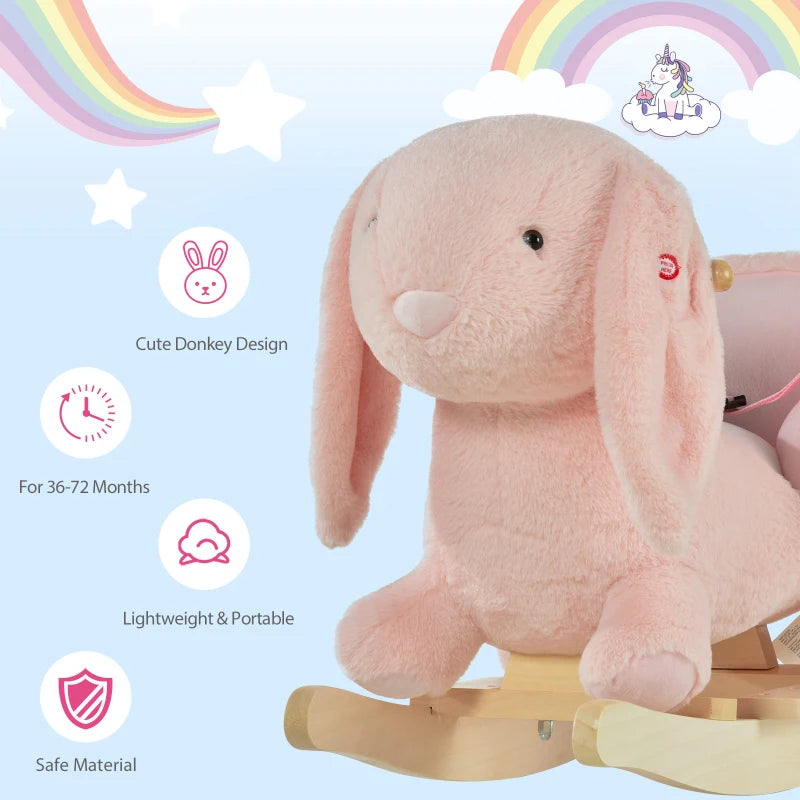 HOMCOM  Children's Rocking Rabbit - Pink