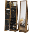 HOMCOM Jewelry Cabinet Full Length Mirror Swivel Lockable Jewelry Organiser