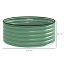 Outsunny Galvanised Planter with Gloves, 120 x 120 x 43cm, Light Green