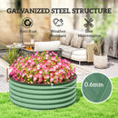 Outsunny Galvanised Planter with Gloves, 120 x 120 x 43cm, Light Green