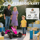 AIYAPLAY Pedal Go-Kart for Kids with Silent EVA Wheels, Metal Frame