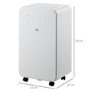 HOMCOM 12L/Day Protable Quiet Air Dehumidifier With Purifier, Timer, 5 Modes