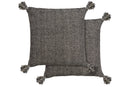 Herringbone - Recycled Cotton Cushion Cover in Black