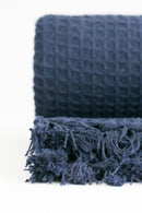 Honeycomb - Recycled Cotton Throw in Navy