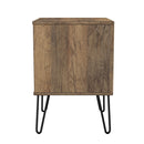 Harlequin 2 Drawer Bedside in White Matt & Vintage Oak - Ready Assembled