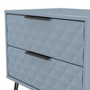 Harlequin 2 Drawer Side Table in Denim Blue - Ready Assembled