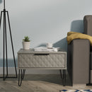 Harlequin 1 Drawer Wide Side Table in Dusk Grey - Ready Assembled