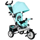 HOMCOM 6 In 1 Kids Trike, Stroller With Parent Handle, Green