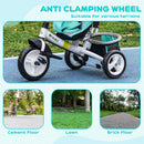 HOMCOM 6 In 1 Kids Trike, Stroller With Parent Handle, Green
