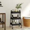 HOMCOM 3-Tier Rolling Utility Cart Kitchen Storage Trolley on Wheels Black